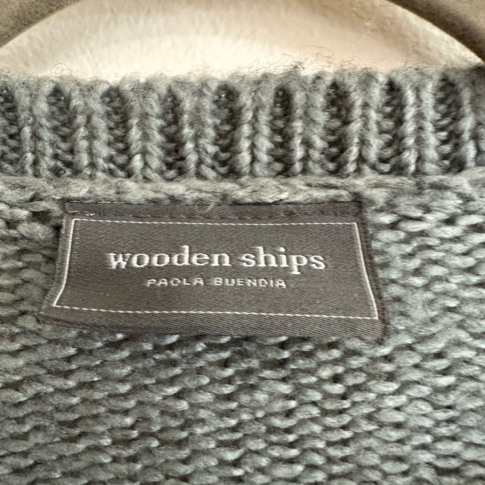 Wooden Ships Gray Snowflake Sweater, Size XS - Picture 5 of 9